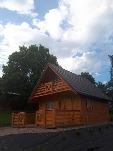 Фото номера Шале с двумя спальнями Дома для отпуска Domek Pod Dębem г. Ryczów 6